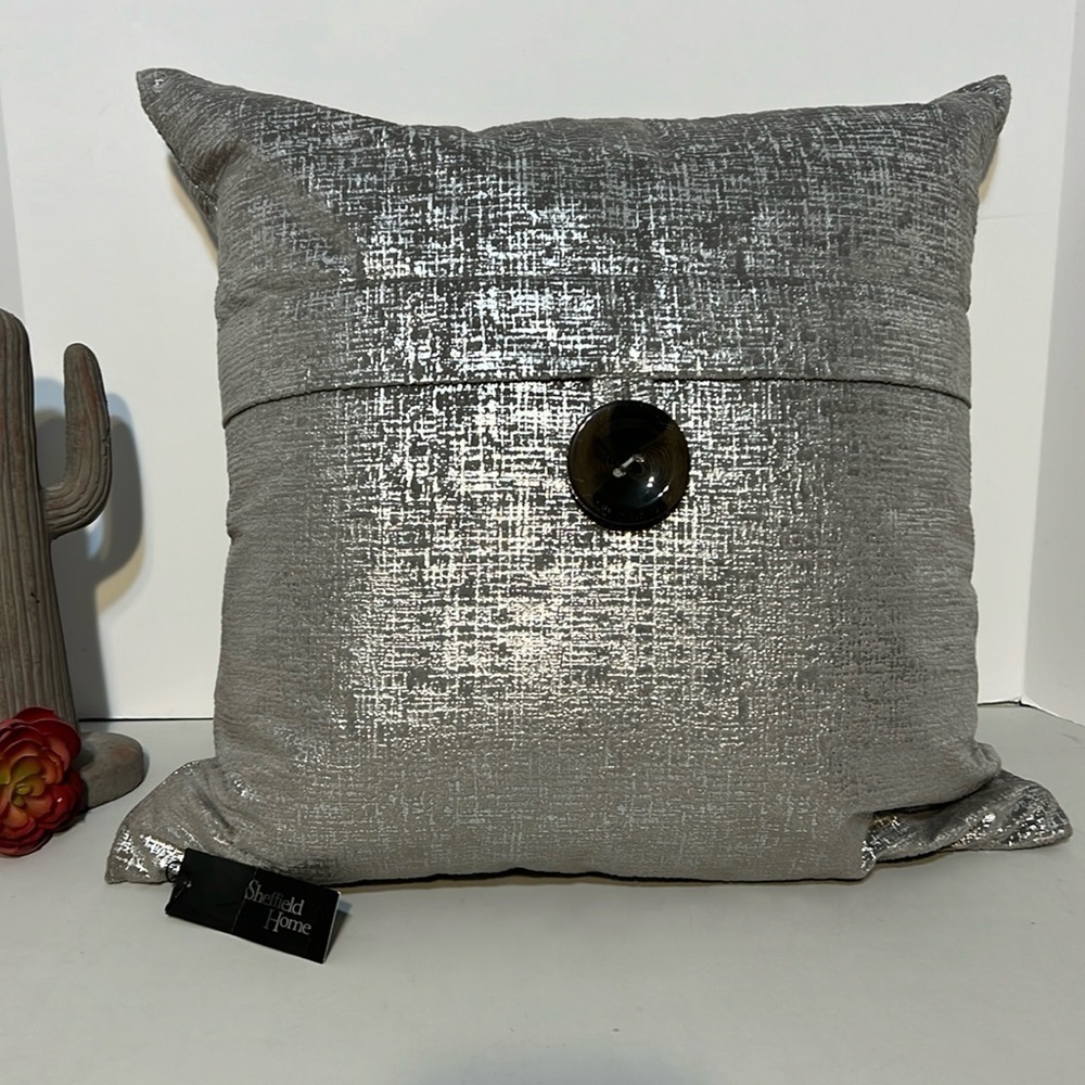 Sheffield Home Silver Metalic Pillow Size 20X20